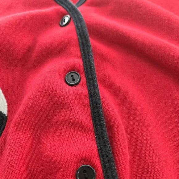 Vintage Blair Cat Vest Red Fleece Size XL Buttons Tuxedo Black Cat Lightweight - Picture 14 of 16